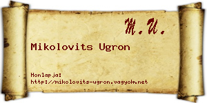 Mikolovits Ugron névjegykártya